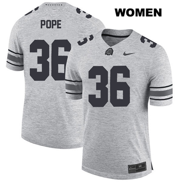 Ohio State Buckeyes Women's K'Vaughan Pope #36 Gray Authentic Nike College NCAA Stitched Football Jersey JS19E32HH